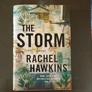 The Storm by Rachel Hawkins - Decorative Book Cover (Cream, Green, Blue)